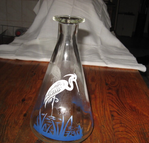 Carafe vintage verre moulé - verre,
